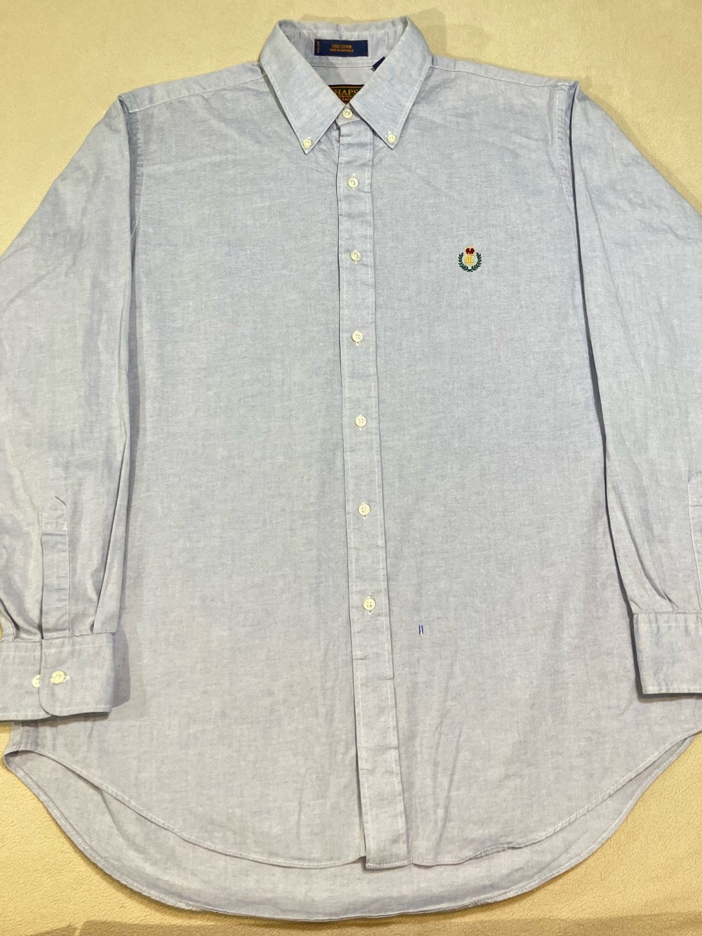Vintage 90s Chaps Ralph Lauren Light Blue Oxford Shirt 16.5 34/35